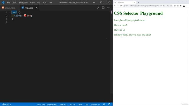 05 - Page style with CSS - 002 Basic CSS selectors targeting specific elements