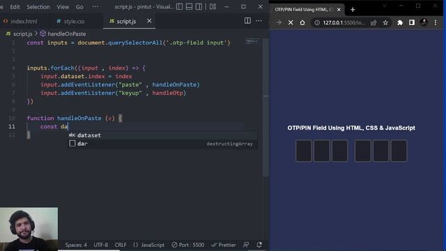 OTP/PIN Field Using HTML, CSS & JavaScript смотреть онлайн