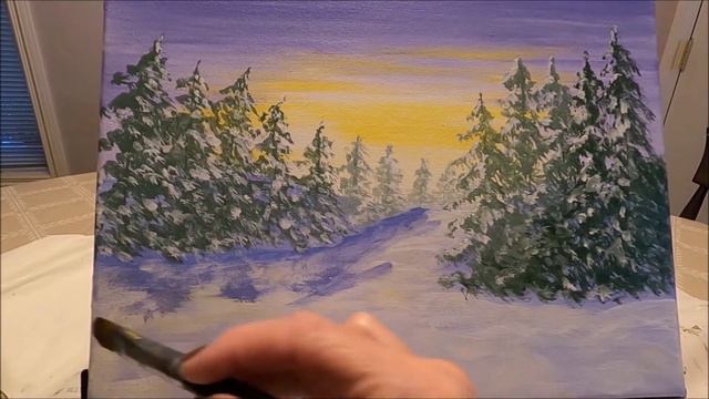 Winter Morning step-by-step painting with Paulina Art