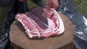 РАЗДЕЛКА БАРАНИНЫ НА ШАШЛЫК.как приготовить хашламу.