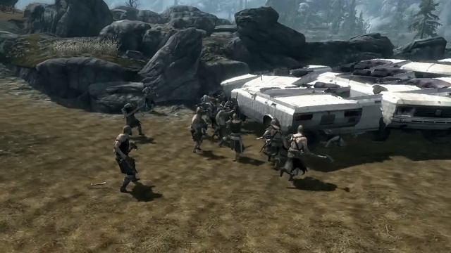 Skyrim Epic Battle: 30 Bandits VS 10 Cars смотреть онлайн