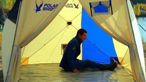 Летняя быстросборная палатка-шатер с тентом-навесом.  Шатер-палатка Polar Bird 4 SK