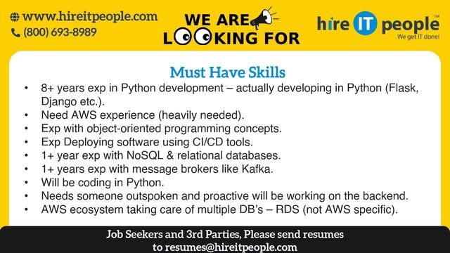 Python Developer Jobs | Washington, DC | Job ID: 36116 |