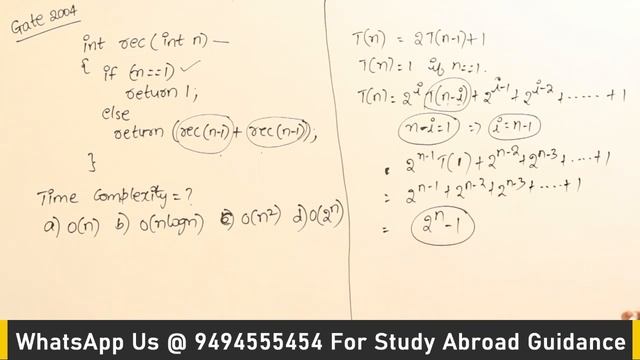 P and DS | Recursion | GATE 2004 question on recursion | Ravindrababu Ravula | Free GATE CS Classes смотреть онлайн
