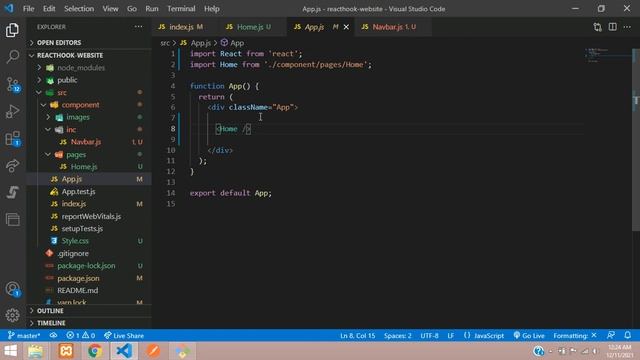 React Hooks Web Design 2/4: Install Bootstrap in react js and setup Navbar and Slider w/ React Hook