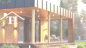 Одноэтажный дом в стиле куб “Рафаэль”, с террасой.