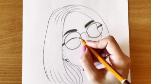 Как Нарисовать Девушку В Очках Очень Легко | Рисуем Карандашом Девушку