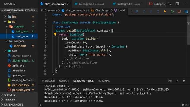 5  ended Getting Started with Flutter & the Firebase SDK