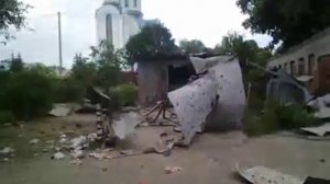 Луганск- последствия  обстрела центра  города  18.07.2014  18+