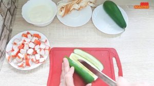 Салат из сыра косичка и крабовых палочек #28