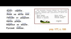 ГДЗ РУССКИЙ ЯЗЫК УПРАЖНЕНИЕ.177 КЛАСС 4 КАНАКИНА ЧАСТЬ 1