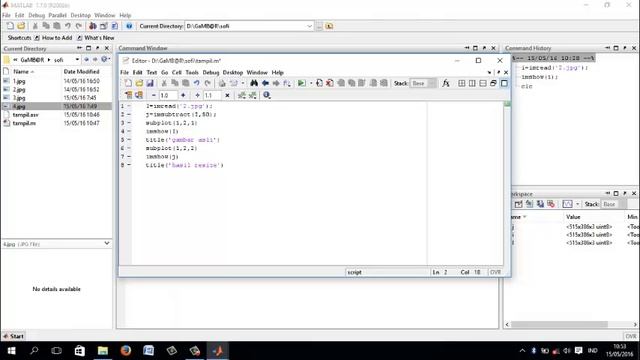 Penerapan imshow, imsize, imread, imadd,imsubtract, imadjust, imfill,im2bw, rgb2gray смотреть онлайн