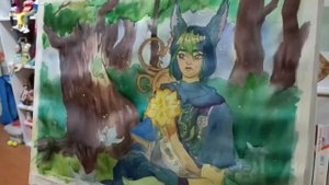 Рисую Тигнари из геншина акварелью | watercolor speedpaint Tighnari | Genshin impact |