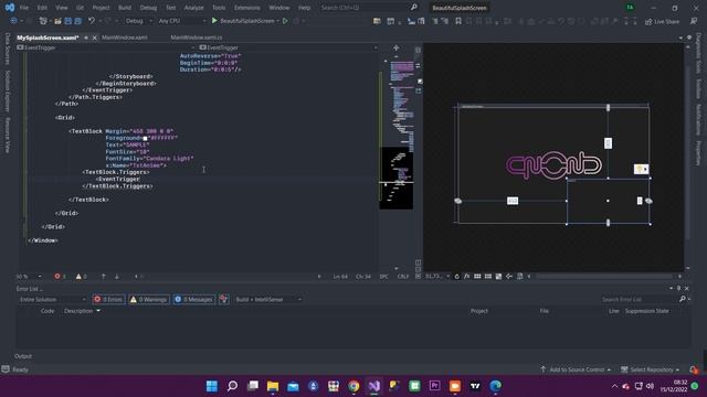 Modern Splash Screen with Custom Progress Bar and Typewritting Effect - C# WPF | CSharp Programming