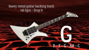 Heavy metal guitar backing track 140 bpm Drop D