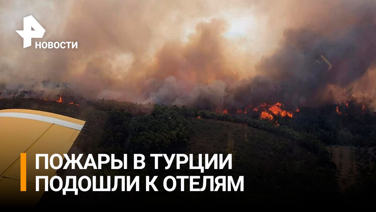 Лесные пожары в Турции подобрались вплотную к отелям / РЕН Новости
