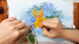 Как легко нарисовать нарцисс, гуашью. Мастер класс, цветы гуашью. Рисуем цветы, легко и просто.