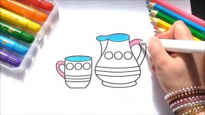 Набор Посуды для Детей Рисуем Раскраски для Малышей