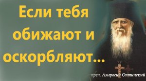 Если тебя обижают и оскорбляют. Как прощать обиды и не осуждать? Старец Амвросий Оптинский