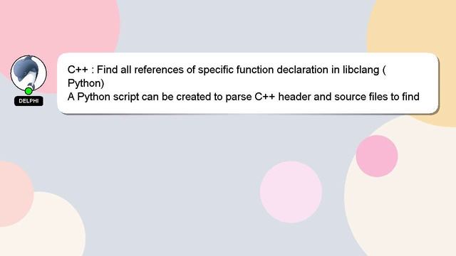 C++ : Find all references of specific function declaration in libclang (Python) смотреть онлайн