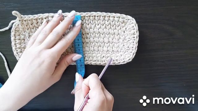 Вязаная прямоугольная корзина из хлопкового шнура | узор "крестики" | DIY Knitted rectangular baske