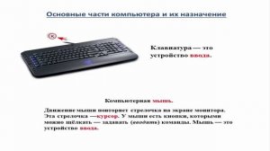 Основные части компьютера и их назначение