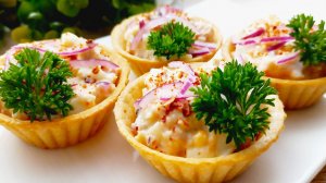 Лучшая ЗАКУСКА за 5 минут!  Тарталетки ! Очень вкусный и простой рецепт