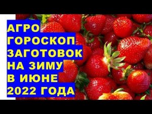 Агрогороскоп заготовок на зиму в июне 2022 года