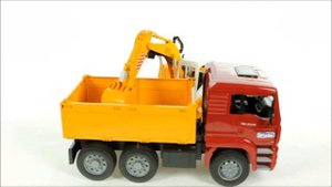 Самосвал MAN с экскаватором 02751 Bruder (Брудер)