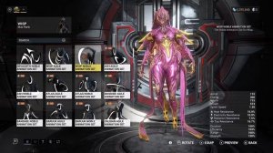 Warframe Fashion frame Sentient volt, fashion frame wisp, and their gear