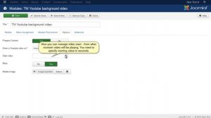 Joomla 3.x. How To Manage "TM YouTube Background Video" Module