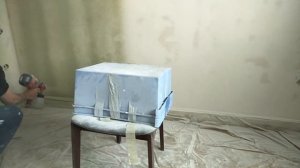 Покраска стен краскопультом