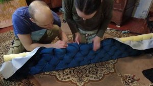 Диван из эко-кожи... Быстрая перетяжка.