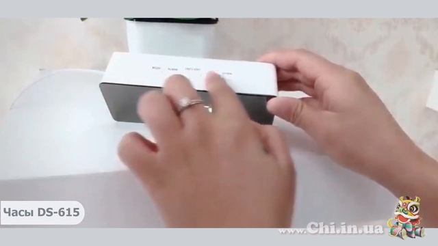 Часы DS-615 Батарейки usb 5В настольные электронные зеркальные Будильник Термометр mirror clock смотреть онлайн