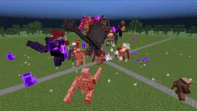 END MOBS TEAM VS VILLAGE MOBS TEAM - MINECRAFT MOB BATTLE смотреть онлайн