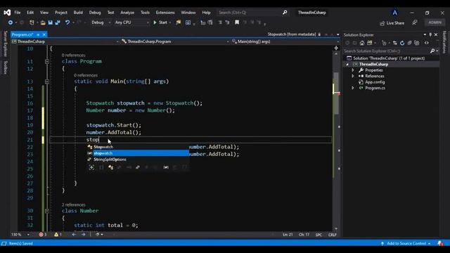 Thread in c# continues