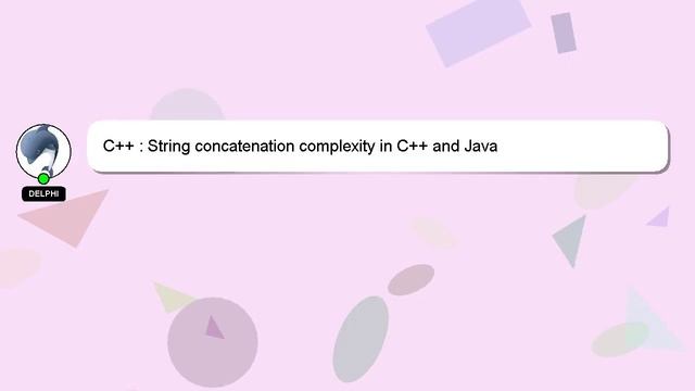 C++ : String concatenation complexity in C++ and Java смотреть онлайн