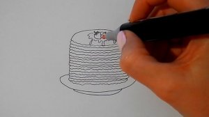 Как ПРОСТО нарисовать БЛИНЫ НА МАСЛЕНИЦУ/1071/How to draw PANCAKES FOR Shrovetide