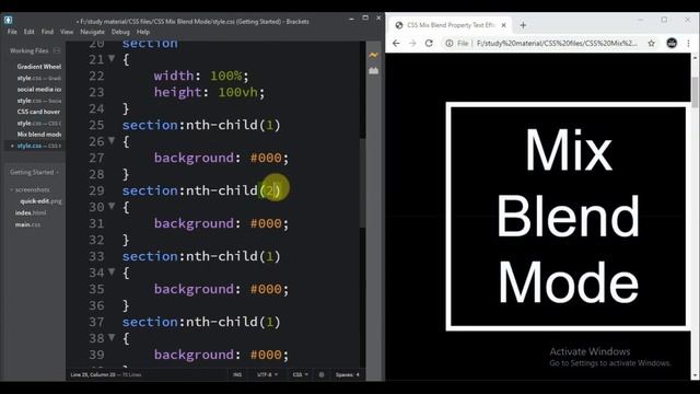 CSS Mix Blend Mode Text Effect || Change Text Color On Scrolling || HTML5 & CSS3 || Full Tutorial