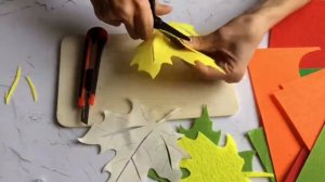 Осенний декор листья из фетра