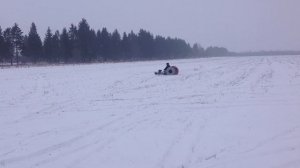 Универсальный мотобуксировщик с колесным модулем от пневмохода