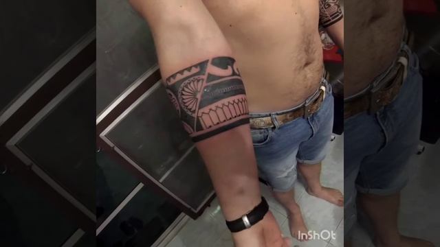 Браслет Полинезия . Индивидуальный дизайн. Polinesian band tattoo смотреть онлайн
