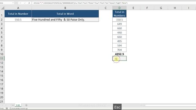 How to Convert Numbers into Word in Excel using Formula | Prabas MS Office