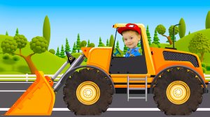 Синий трактор Песенка для детей Бульдозер Машинки для малышей
