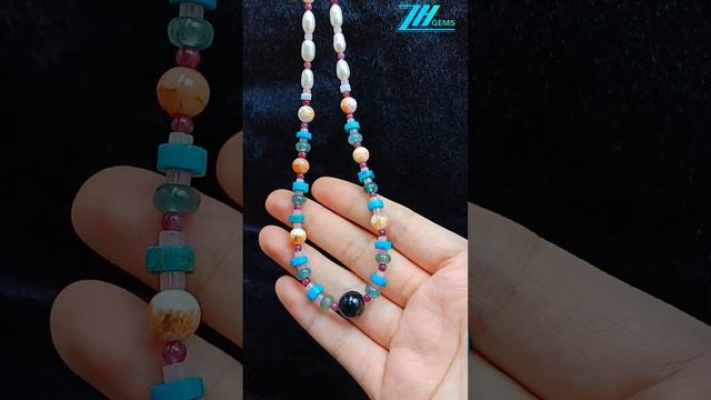 Natural turquoise amber  spiny oyster  Tourmaline Rubellite Apyrite sakura onyx pearl Rose Quartz 05