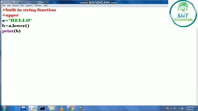 PYTHON BUILT-IN STRING FUNCTION IN TAMIL | PYTHON TUTORIAL | SMT PROGRAMMING