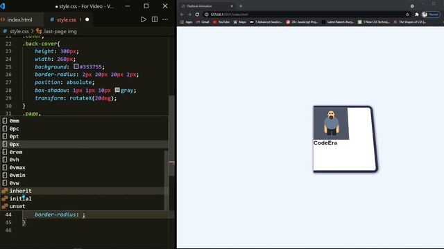 Tutorial on Flip Book Animation using Pure CSS | Transition Effect | Codeera