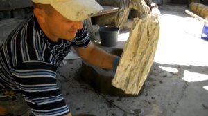 имитация коры дерева с помощью силиконовой формы