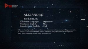 English Pronunciation of Alejandro - Voxifier.com