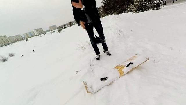 Сноуборд своими руками / ДСП доска покататься с горочки